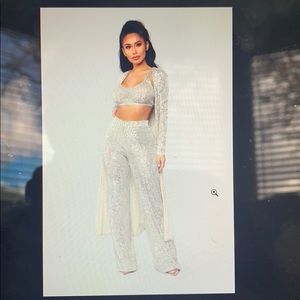 NWT Fashion Nova True Glam Sequin 3 Piece Set